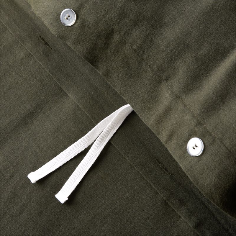 Organic Cotton Gauze Ficus Green King Duvet Cover - image 2 of 6