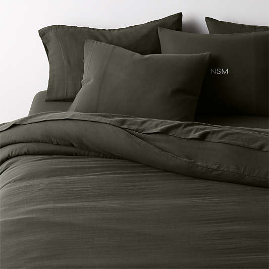 Organic Cotton Gauze Ficus Green Bed Pillow Sham