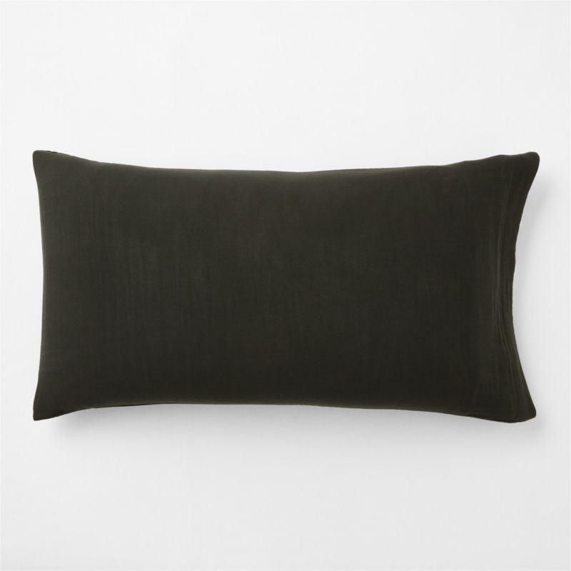 Organic Cotton Gauze Ficus Green King Bed Pillow Sham - image 2 of 4
