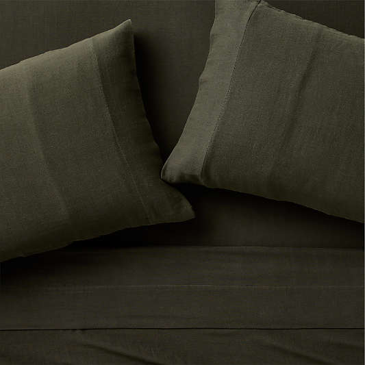 Organic Cotton Gauze Ficus Green Sheet Set