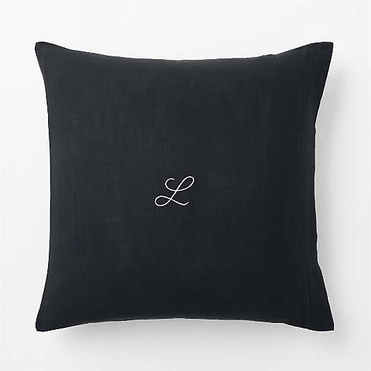 Organic Cotton Gauze Midnight Navy Blue Euro Bed Pillow Sham