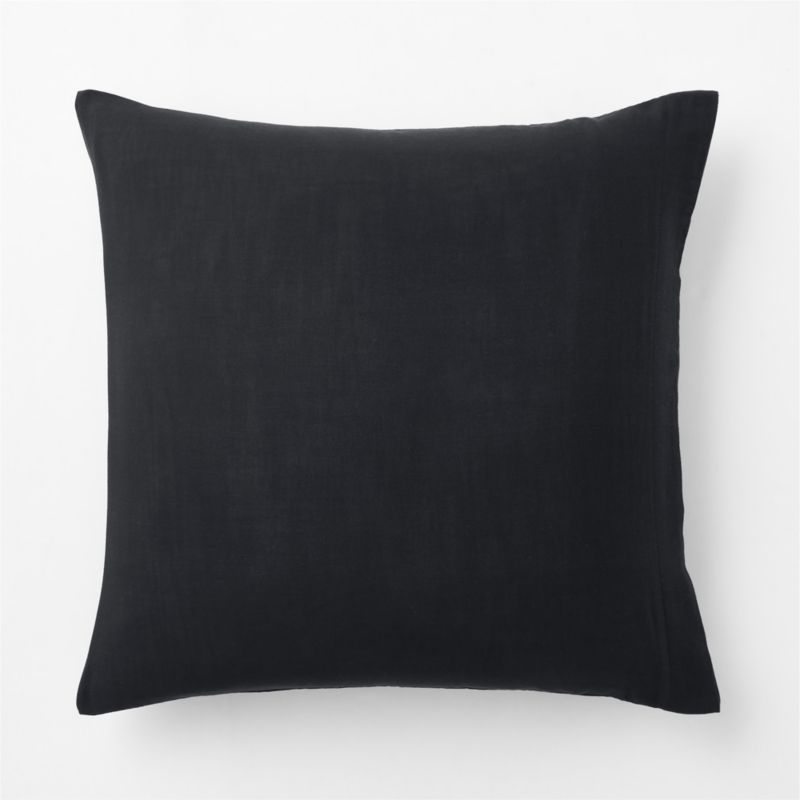 Organic Cotton Gauze Midnight Navy Blue Euro Bed Pillow Sham - image 2 of 4