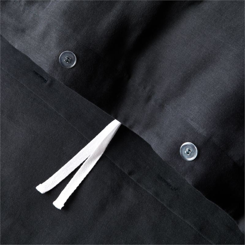 Organic Cotton Gauze Midnight Navy Blue King Duvet Cover - image 2 of 6