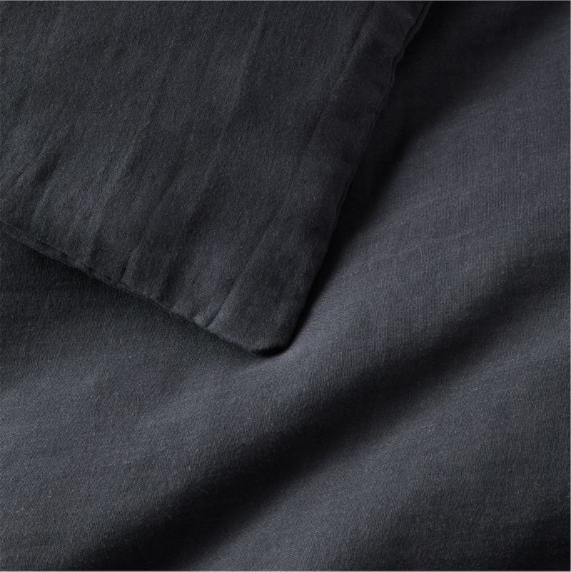 Organic Cotton Gauze Midnight Navy Blue King Duvet Cover - image 1 of 6