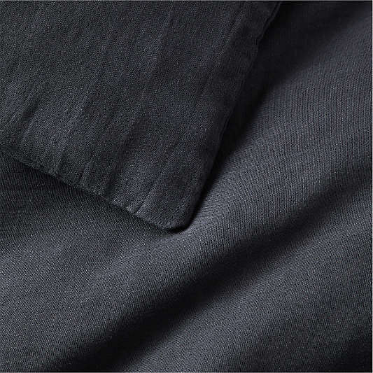 Organic Cotton Gauze Midnight Navy Blue King Duvet Cover