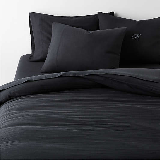 Organic Cotton Gauze Midnight Navy Blue Bed Pillow Sham