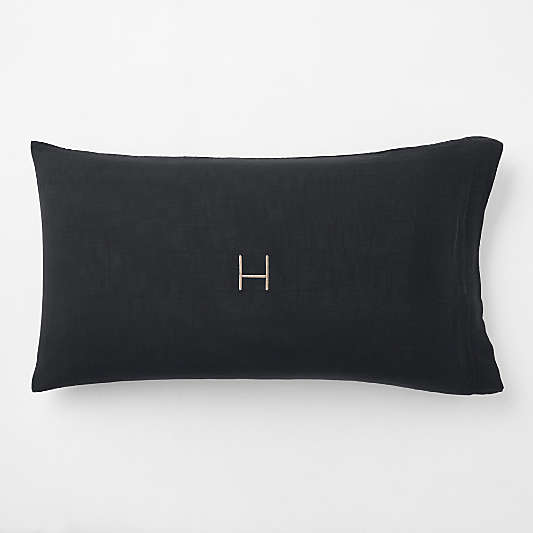 Organic Cotton Gauze Midnight Navy Blue King Bed Pillow Sham