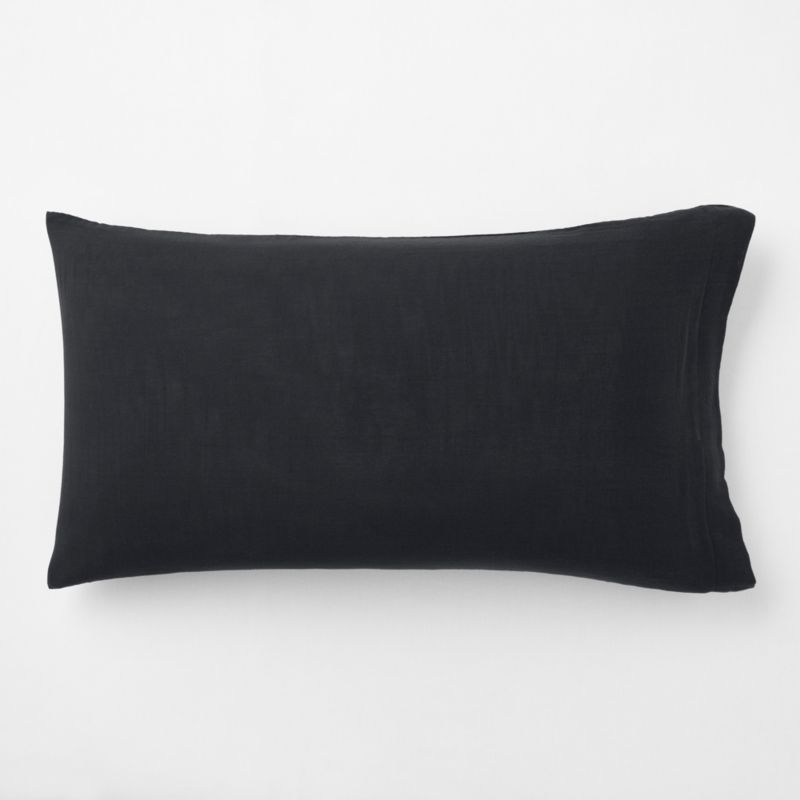 Organic Cotton Gauze Midnight Navy Blue King Bed Pillow Sham - image 2 of 4