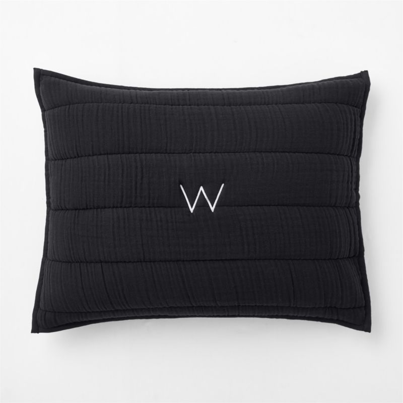 Viewing product image Organic Cotton Gauze Midnight Navy Blue Standard Quilted Bed Pillow Sham - image 1 of 3