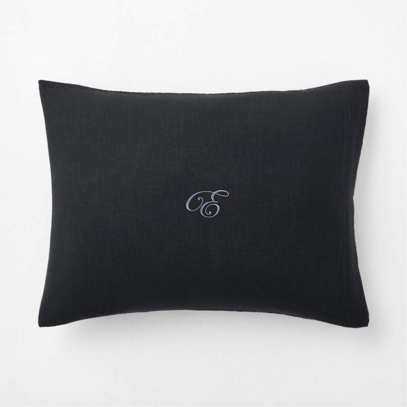 Viewing product image Organic Cotton Gauze Midnight Navy Blue Standard Bed Pillow Sham - image 1 of 3
