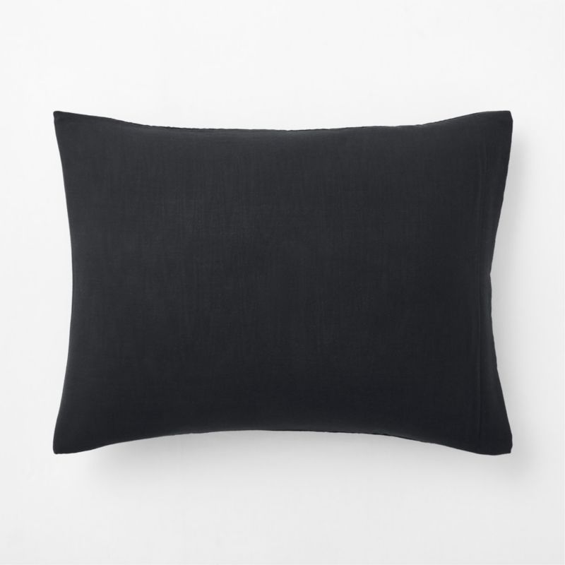 Organic Cotton Gauze Midnight Navy Blue Standard Bed Pillow Sham - image 1 of 3