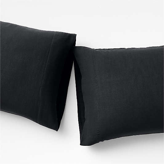 Organic Cotton Gauze Midnight Navy Blue Pillowcases, Set of 2