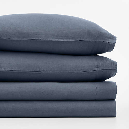 Supersoft Coy Blue 100% Organic Cotton Gauze Kids Queen Sheet Set