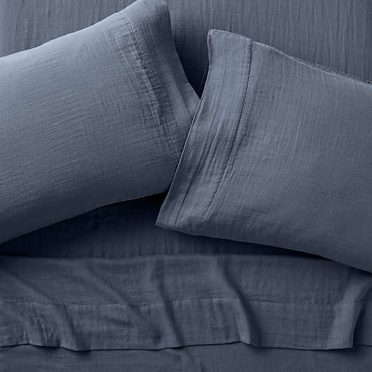 Supersoft Coy Blue 100% Organic Cotton Gauze Kids Sheet Set
