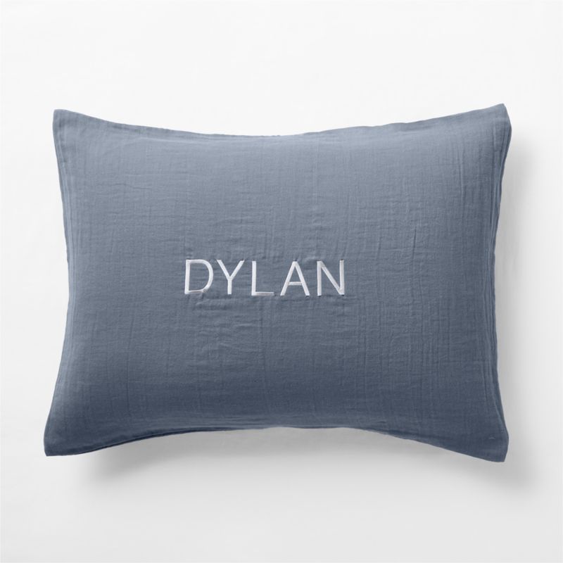 Supersoft Coy Blue Organic Cotton Gauze Kids Pillow Sham - image 1 of 4
