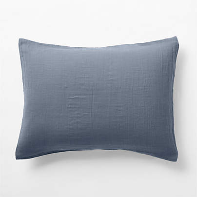 Supersoft Coy Blue Organic Cotton Gauze Kids Pillow Sham