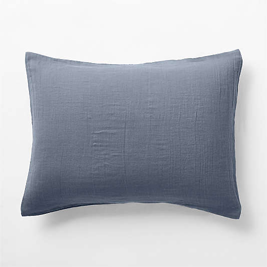 Supersoft Coy Blue Organic Cotton Gauze Kids Pillow Sham