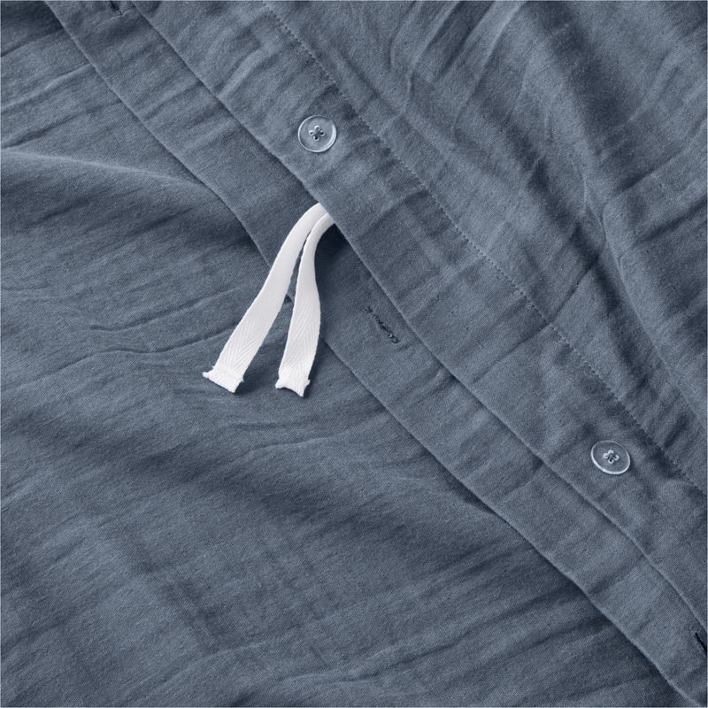 Supersoft Coy Blue 100% Organic Cotton Gauze Kids Full/Queen Duvet Cover - image 4 of 10