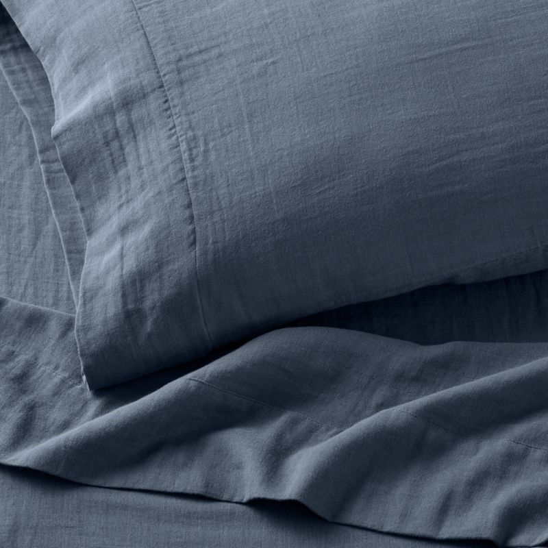 Supersoft Coy Blue 100% Organic Cotton Gauze Kids Full Sheet Set - image 3 of 8
