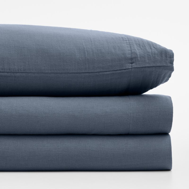 Supersoft Coy Blue 100% Organic Cotton Gauze Kids Twin Sheet Set - image 1 of 9
