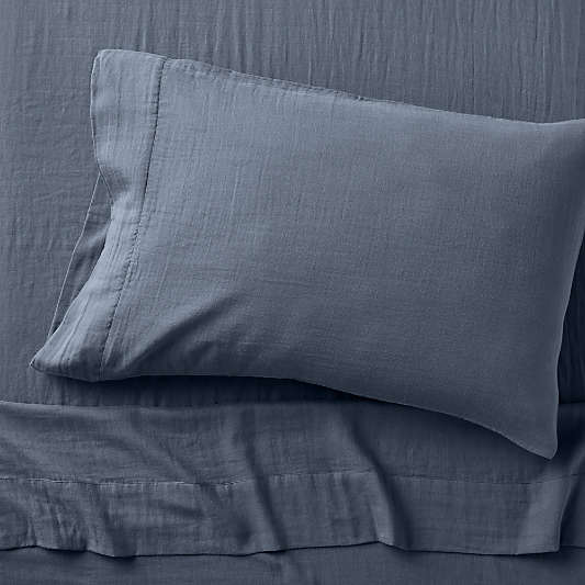 Supersoft Coy Blue 100% Organic Cotton Gauze Kids Twin Sheet Set