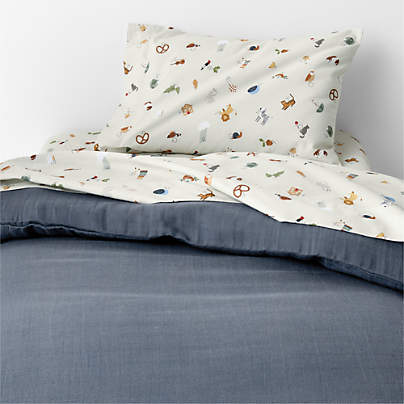 Supersoft Coy Blue Organic Cotton Gauze Toddler Duvet Cover