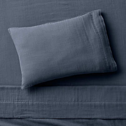 Supersoft Coy Blue Organic Cotton Gauze Toddler Sheet Set
