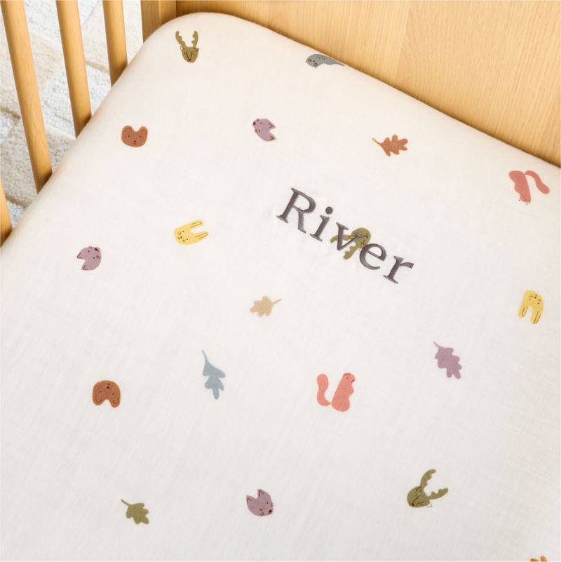 Supersoft Forest Animals 100% Organic Cotton Baby Crib Fitted Sheet - image 1 of 6