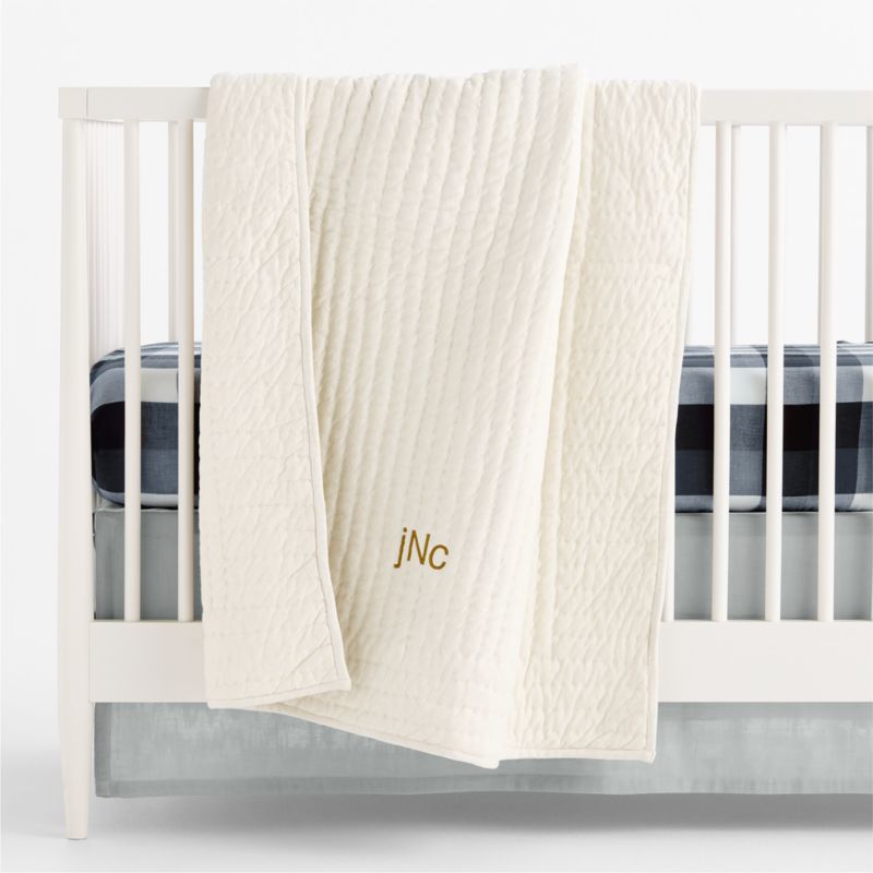 Supersoft Gingham Coy Blue Organic Cotton Gauze Baby Crib Fitted Sheet - image 4 of 6