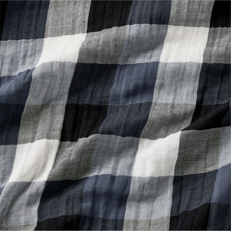 Supersoft Gingham Coy Blue 100% Organic Cotton Gauze Kids Full/Queen Duvet - image 3 of 11