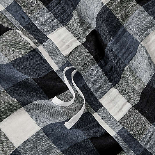 Supersoft Gingham Coy Blue 100% Organic Cotton Gauze Kids Duvet