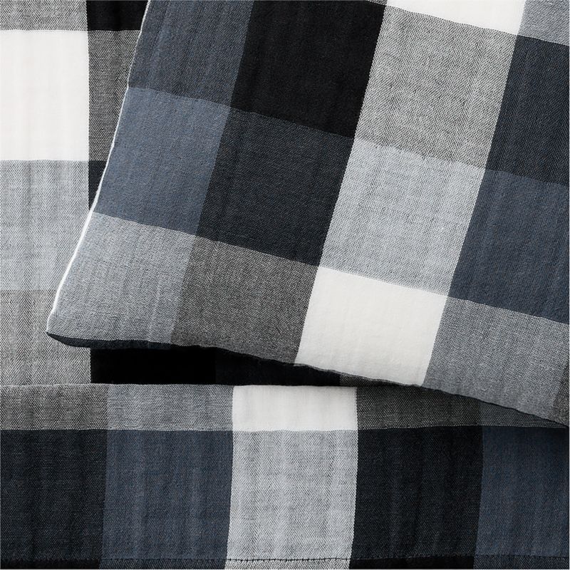 Supersoft Gingham Coy Blue Organic Cotton Gauze Toddler Sheet Set - image 2 of 4
