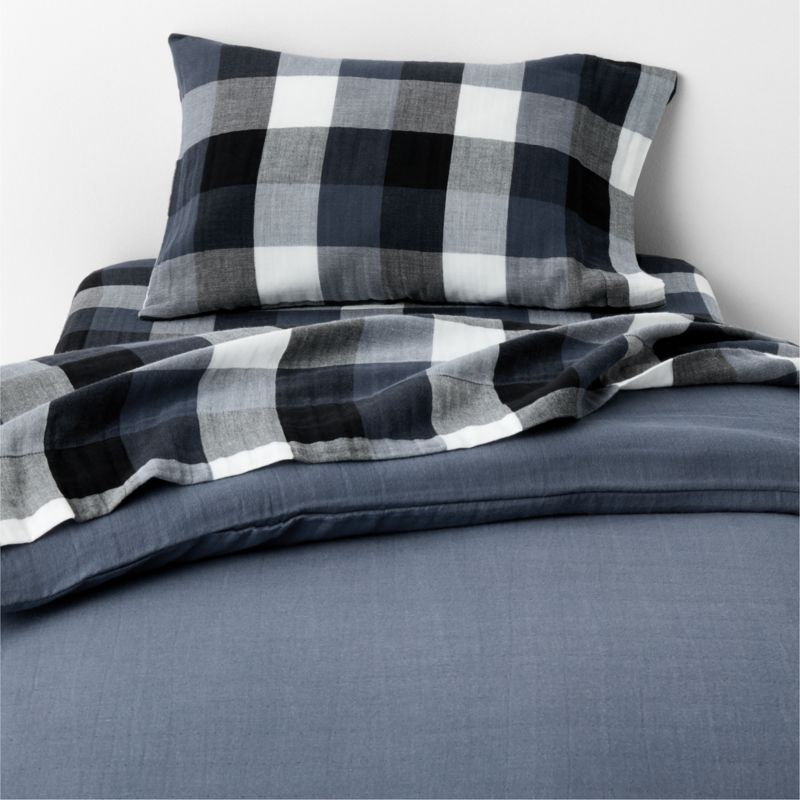 Supersoft Coy Blue Organic Cotton Gauze Toddler Duvet Cover - image 1 of 7