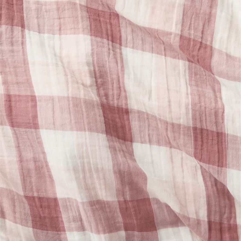 Supersoft Gingham Lilac Rose 100% Organic Cotton Gauze Kids Twin Duvet - image 3 of 9