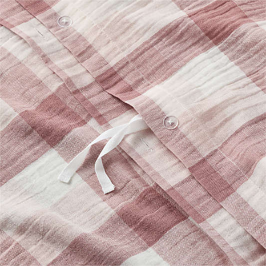 Supersoft Gingham Lilac Rose 100% Organic Cotton Gauze Kids Duvet