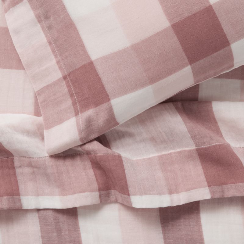 Supersoft Gingham Lilac Rose Organic Cotton Gauze Toddler Sheet Set - image 3 of 4