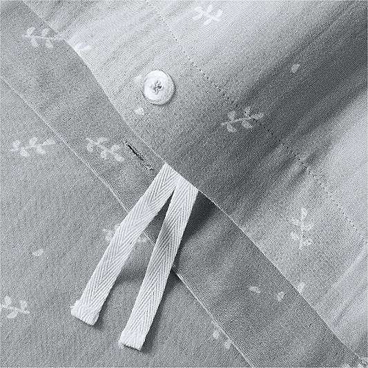 Supersoft Mist Blue Leaf Print Organic Cotton Gauze Kids Duvet Cover