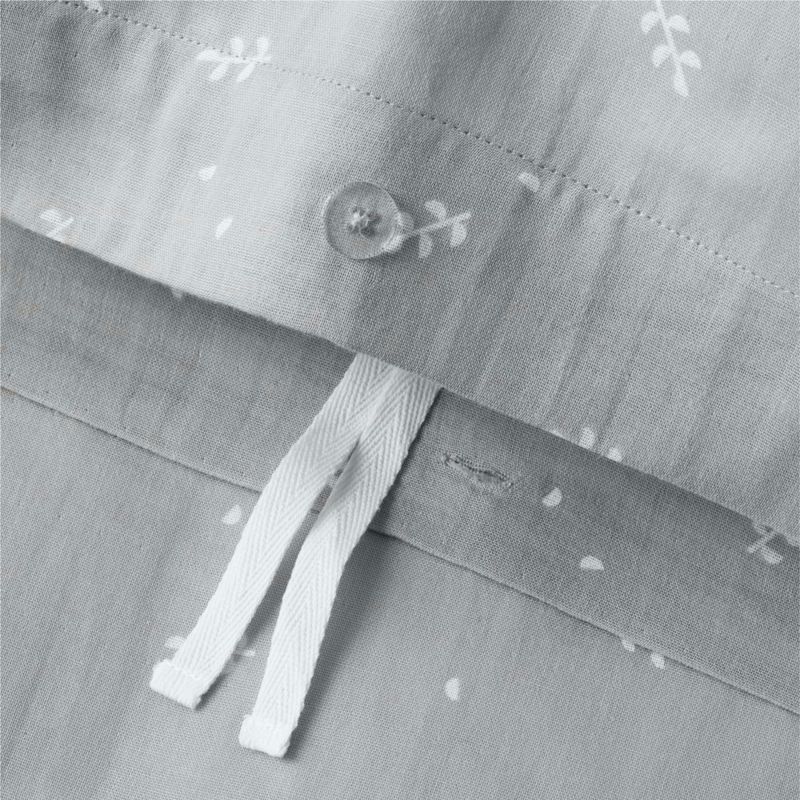 Supersoft Mist Blue Leaf Print Organic Cotton Gauze Toddler Duvet Cover - image 2 of 6