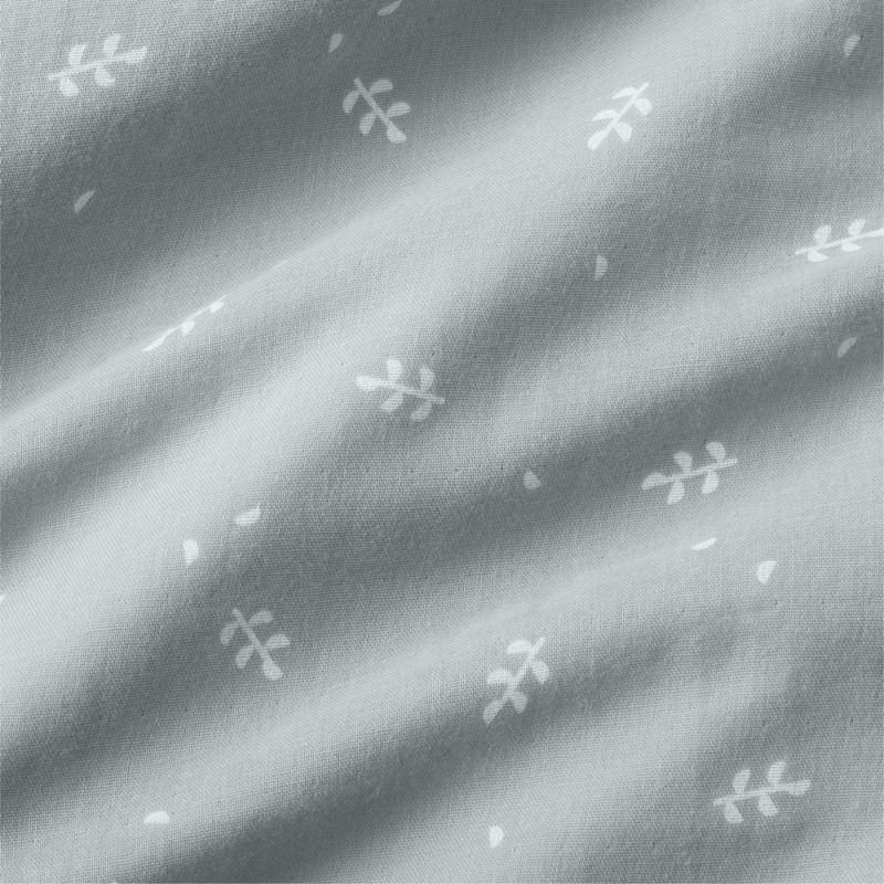 Supersoft Mist Blue Leaf Print Organic Cotton Gauze Toddler Duvet Cover - image 1 of 6