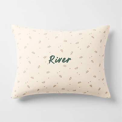 Supersoft Undyed Leaf Print Organic Cotton Gauze Kids Pillow Sham