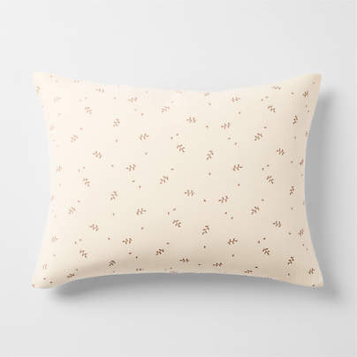 Supersoft Undyed Leaf Print Organic Cotton Gauze Kids Pillow Sham