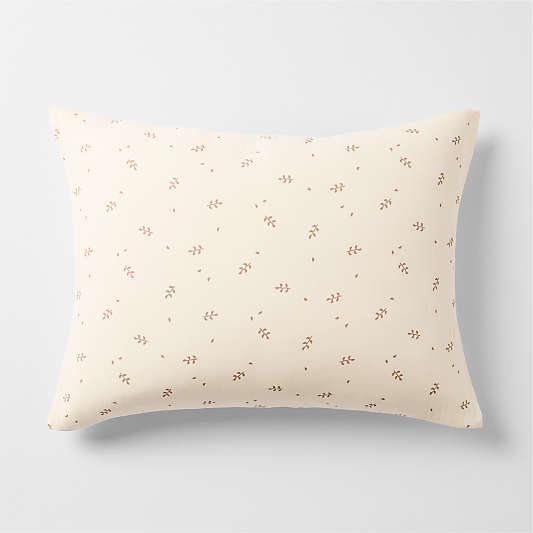 Supersoft Undyed Leaf Print Organic Cotton Gauze Kids Pillow Sham