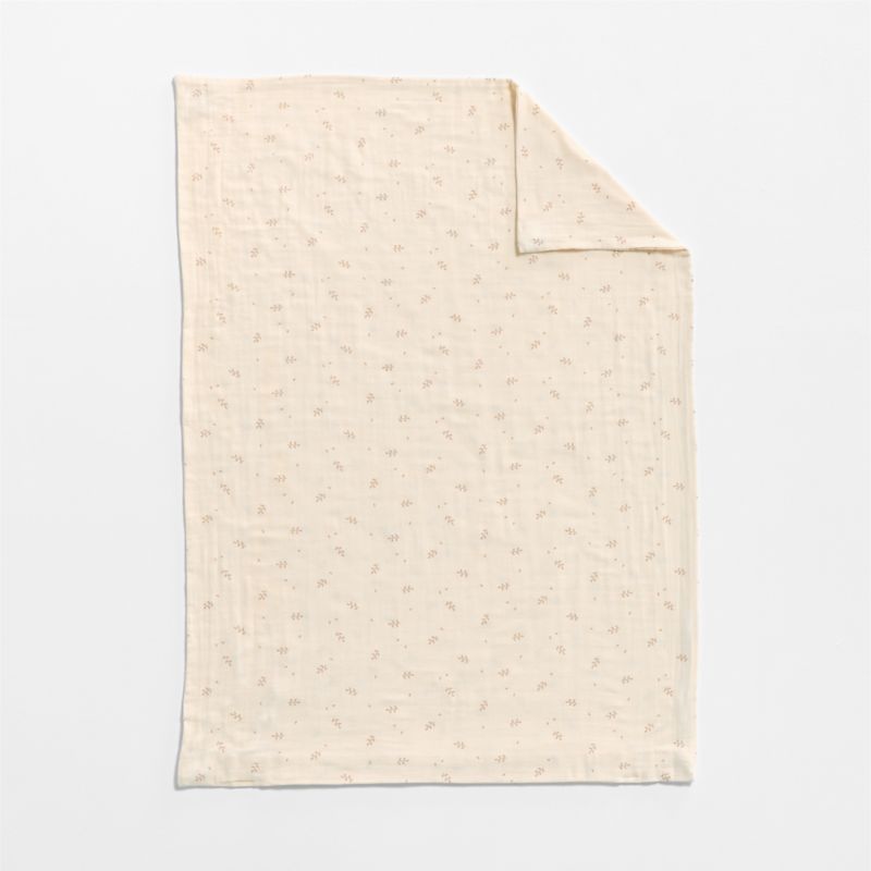 Supersoft Undyed Leaf Print Organic Cotton Gauze Toddler Duvet Cover - image 3 of 6