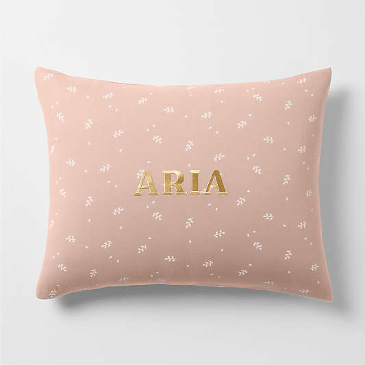 Supersoft Violet Rose Leaf Print Organic Cotton Gauze Kids Pillow Sham