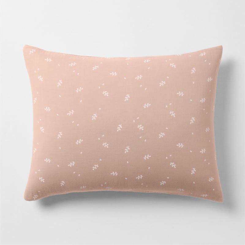 Supersoft Violet Rose Leaf Print Organic Cotton Gauze Kids Pillow Sham - image 3 of 5
