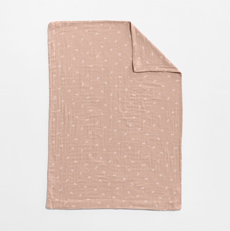 Supersoft Violet Rose Leaf Print Organic Cotton Gauze Toddler Duvet Cover - image 3 of 6