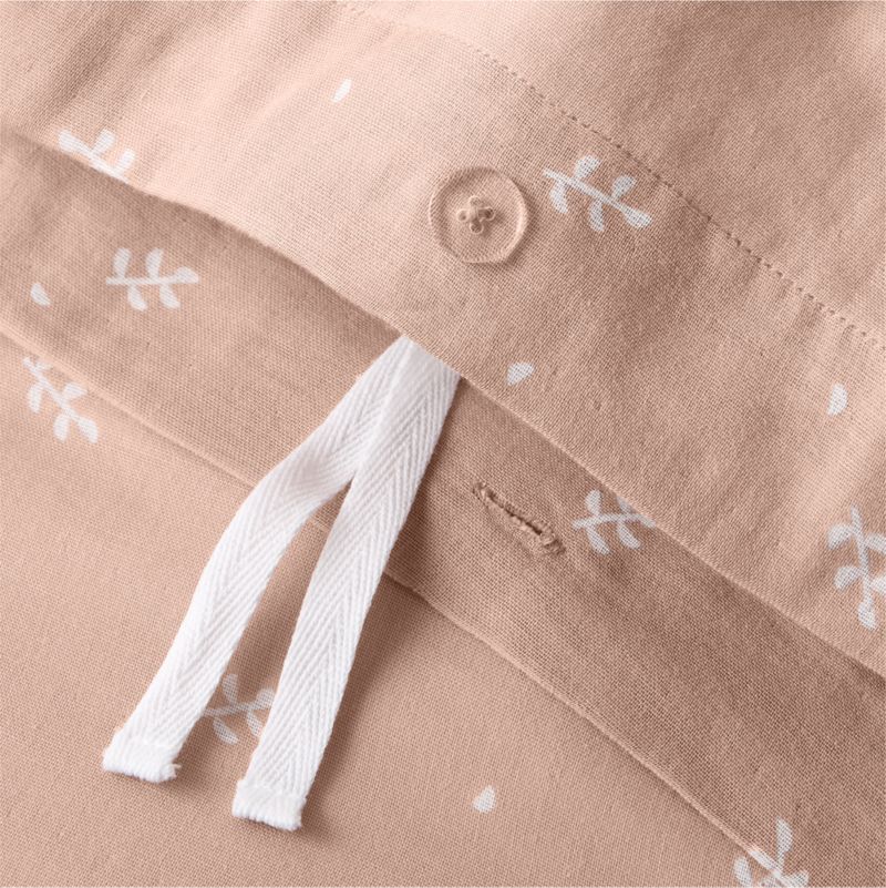 Supersoft Violet Rose Leaf Print Organic Cotton Gauze Toddler Duvet Cover - image 2 of 6