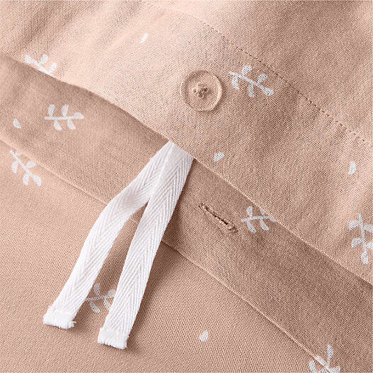 Supersoft Violet Rose Leaf Print 100% Organic Cotton Gauze Toddler Duvet Cover