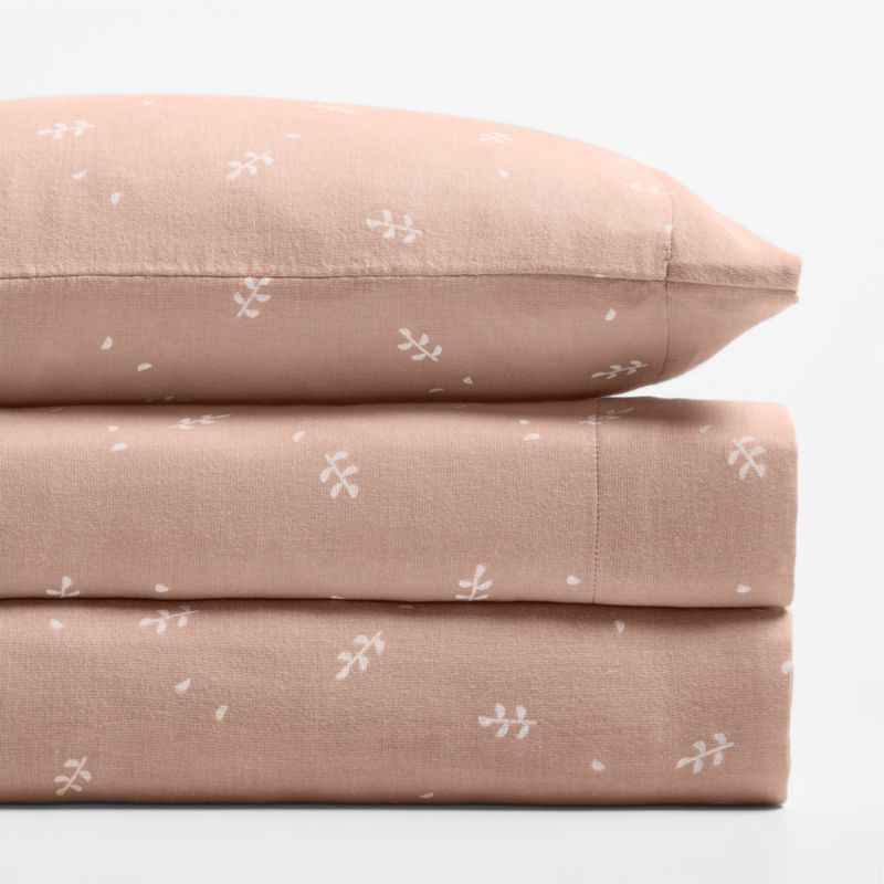Supersoft Violet Rose Leaf Print Organic Cotton Gauze Toddler Sheet Set - image 3 of 4