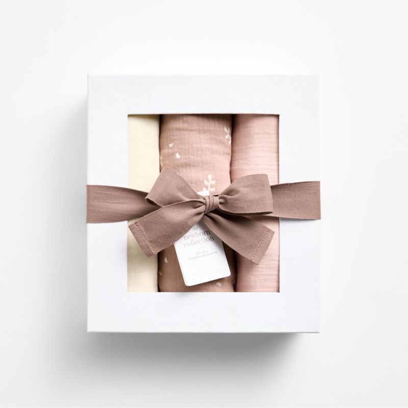 Supersoft Leaf Organic Cotton Gauze Lullaby Baby Swaddles, Set of 3 - image 2 of 3